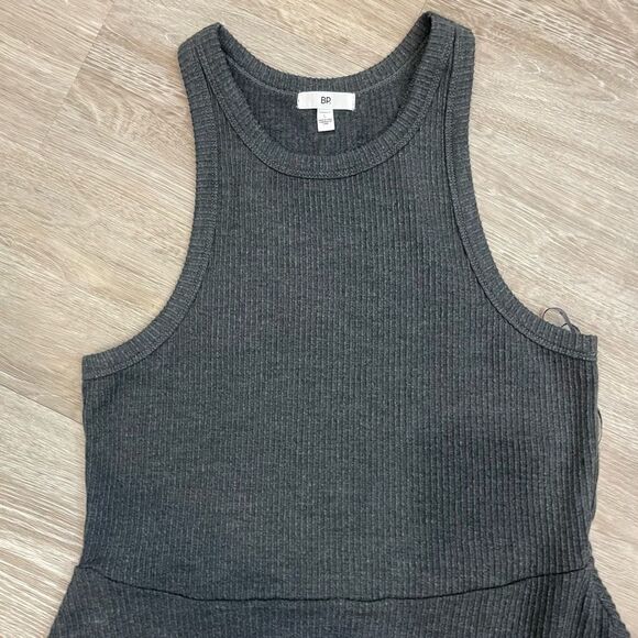 Bp Grey Short Tank Dress Ribbed Full skirt - Picture 4 of 6